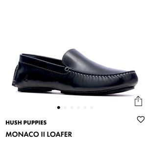 BNIB Men’s Hush Puppies Monaco II Black Leather Loafers - Size 11.5